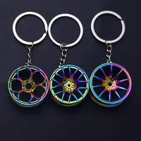 Porte-clés de voiture en métal durable, style jante de roue, plusieurs modèles, pour cadeaux de concessionnaires 4S