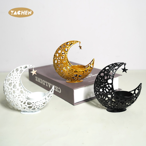 Yachen tempat lilin <span class=keywords><strong>Ramadan</strong></span>, pemegang cahaya teh bulan dudukan lilin bulan dekorasi Lebaran dekorasi meja <span class=keywords><strong>Ramadan</strong></span> 2025 - Product Image 2