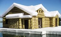 2024 tente d'hiver gonflable prix usine Portable maison de bar gonflable tente d'événement de camping gonflable maison en bois de haute qualité
