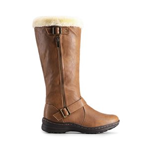 Bottes de neige hautes pour femmes, hiver, fermeture éclair latérale, à enfiler, doublure en fourrure chaude, bottes de neige à large mollet - Product Image 2
