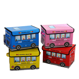 아동복 수납함 가정용품 라미네이트 부직포 만화 자동차 어린이용 자석 카드 포함 접이식 - Product Image 1