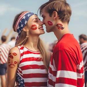 Beso labios tatuaje temporal pegatinas piel segura Halloween Día de la madre Cosplay pegatinas para adultos niños - Product Image 2