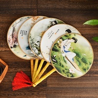 Éventail pliant en bambou HZ, style rétro classique, peint à la main, pour femmes, idéal pour Hanfu, Cheongsam, danse et le Nouvel An chinois