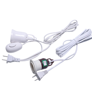 Treo đèn ổ cắm 2 vuông pin cắm dây điện EU Anh Mỹ E27 chuyển đổi ánh sáng cáp điện - Product Image 1