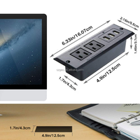 Multiprise encastrable pour conférence avec 2 prises CA et 3 ports USB-A, prise de bureau pour table d'appoint