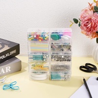Boîte de rangement en plastique transparent avec bacs intérieurs amovibles, organiseur de perles Perler pour la création de bijoux, la fabrication artisanale et le tri de petites composantes