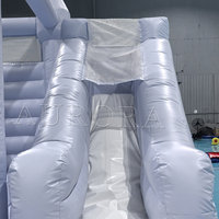 2025 Blue Bounce House Location gonflable PVC Party Bouncer avec double toboggan et fosse à balles