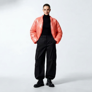 <b>Womens</b> Casual Puffer <b>Jacket</b> Stand Collar Quilted <b>Warm</b> Outerwear Lightweight <b>Winter</b> Coat Custom Apparel Manufacturer - Product Image 1