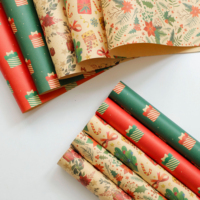 Rouleaux de papier cadeau de Noël, papier cadeau vintage en kraft, papier d'emballage pour cadeaux de Noël, papier d'emballage pour décorations de boîtes cadeaux