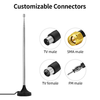 Antenne d'autoradio AM FM DVB-T VHF UHF numérique HDTV antenne intérieure extensible à base magnétique