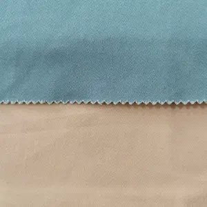 Vente en gros de tissu en sergé de coton 100% de couleur pure organique teint solide pour vêtements et textiles