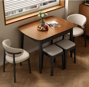 Tavolo da Pranzo Allungabile: Tavolo Due-in-Uno in Stile Vintage per Case Piccole - Product Image 2