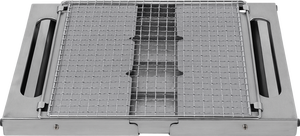 Stainless Steel Charcoal BBQ <b>Grill</b> Portable Outdoor Folding <b>Grill</b> with <b>Mesh</b> Grid and Storage Shelf - Product Image 2