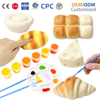 Kit de peinture pour pain squishy DIY à remontée lente, ensemble de peinture alimentaire avec pinceaux et palette, activité créative pour enfants