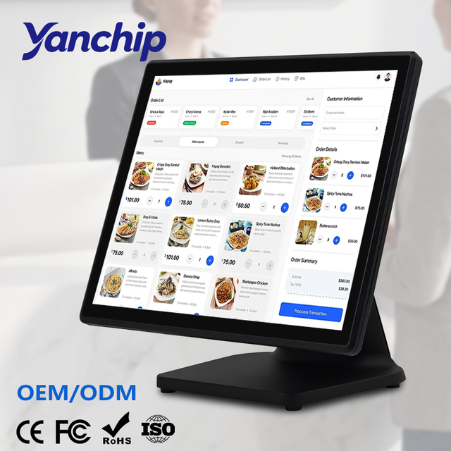 Windows POS Systems 17 Inches Cash Register I5 6th Gen 8G+128G Touch Screen All-in-one Computer Machine with Bluetooth WiFi