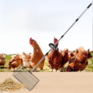 Cuchara para caca de pollo de acero inoxidable resistente de 10 pulgadas 3 en 1 pala de arena ajustable herramienta de limpieza de gallinero de 36 pulgadas - Product Image 4