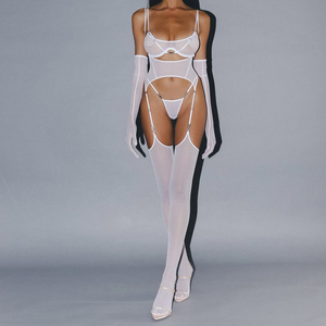 Conjunto de Lencería Sensual y Sexy para Mujer, 5 Piezas, Malla Transparente, Ropa Interior Ética, Ropa de Club para Bailarinas, Llamado de la Noche - Product Image 6