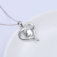 CAOSHI Ours Chien Griffe Noir Amoureux Coeur Forme Pendentif Collier pour Femme Argent Revêtement Boîte Chaîne Mignon Pendentif Colliers Filles