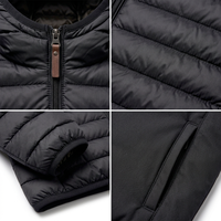 Veste matelassée coupe-vent pour homme, personnalisable OEM, vente en gros, avec plusieurs poches zippées, décontractée, pour l'extérieur et le sport