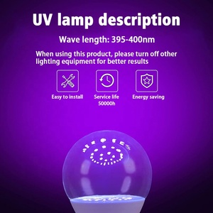 Paquete de 2 bombillas de repuesto Led E27 de 12W, bombillas <span class=keywords><strong>UV</strong></span>, bombillas negras para fiesta, cumpleaños, acuario, diseño de pantalla - Product Image 4
