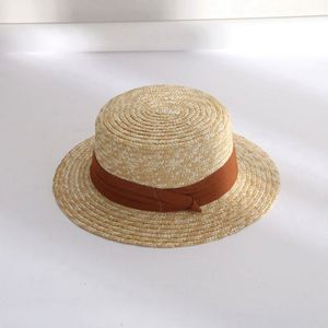 Sombreros de Paja Planos Tipo Boater Baratos al por Mayor para Vacaciones en la Playa, Sombreros de Verano Unisex con Personajes Tejidos para Viajes, Pesca y Esquí - Product Image 3