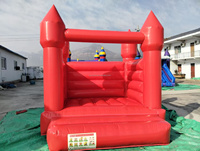Château gonflable rouge commercial, maison gonflable, château gonflable 10*10 pieds, location de fête gonflable pour mariage, aire de jeux intérieure