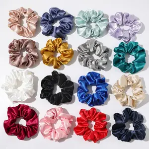 Moda boyalı ipek pamuk şifon kadife özel baskılı saç aksesuarları saç scrunchies saç scrunchies toplu aksesuarları