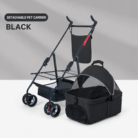 Poussette pliable moderne et légère en tissu pour animaux de compagnie avec roues pivotantes à 360°, design portable pour chiens et chats, utilisation toutes saisons