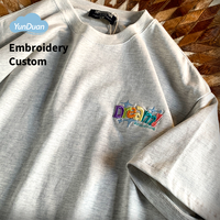 T-shirts personnalisés en gros 100% coton 300gsm lourd Logo personnalisé surdimensionné Haute qualité Broderie 3D T-shirt pour homme