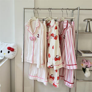 Conjuntos <span class=keywords><strong>de</strong></span> Pijamas 284 #   Pijama <span class=keywords><strong>de</strong></span> Franela <span class=keywords><strong>de</strong></span> Leche para <span class=keywords><strong>Mujer</strong></span>, Diseño <span class=keywords><strong>de</strong></span> Corazón <span class=keywords><strong>de</strong></span> Niña, Cálido para Invierno - Product Image 1