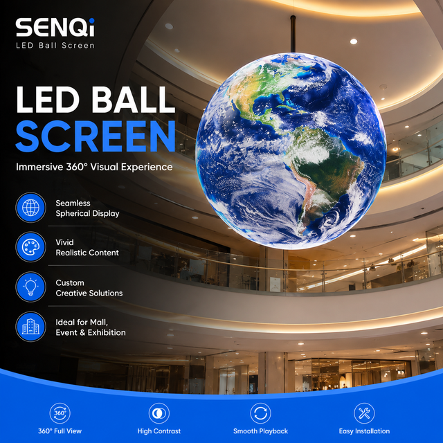 3D 360 Degree Spherical Led Display P1 P1.5 P1.8 P2.5 LED Ball Screen Elevator & Retail Store Advertising Sphere Led Screen