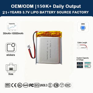 3.7V 850mAh 803035 LiPo-batterij voor draagbare medische & meetapparaten - Volledige ODM-oplossing CE KC gecertificeerde fabriek - Product Image 1