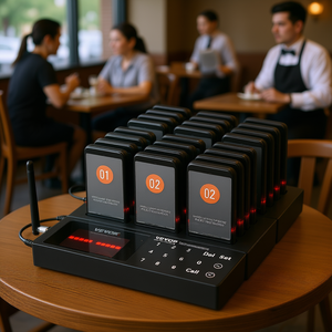 Sistema de Llamada Inalámbrico DB con 24 Buzzers, Alcance de 400m, Pager para Restaurante con Vibración y Señales Luminosas - Product Image 2