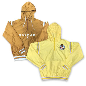 Camisas con capucha de manga larga bordadas personalizadas cortavientos de bloque de color de nailon retro para hombre al por mayor - Product Image 5