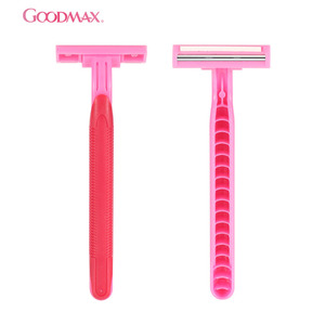 GoodMax – rasoir personnalisé avec poignée en caoutchouc rouge, rasoir de sécurité à double lame jetable pour femme - Product Image 3