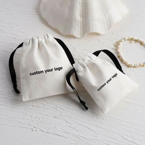 Wholesale Eco-Friendly Cotton Linen Durable Lightweight Reusable Shoe Pouch Drawstring Custom Logo Printed Gift <b>Storage</b> Bag - Product Image 2