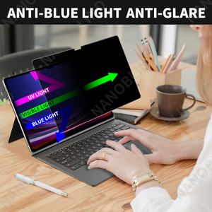 Nanoblind với <span class=keywords><strong>Samsung</strong></span> Galaxy Tab S9 siêu dễ dàng cài đặt chống nhìn trộm bảo vệ màn hình riêng tư ánh sáng màu xanh vật nuôi noutbook 2.5D - Product Image 4