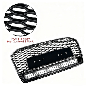 <span class=keywords><strong>Prix</strong></span> usine voiture A6 C7 grille de pare-chocs <span class=keywords><strong>avant</strong></span> mise à niveau <span class=keywords><strong>RS6</strong></span> Style nid d'abeille noir brillant gril pour <span class=keywords><strong>Audi</strong></span> A6 S6 C7.5 2016 2017 2018 - Product Image 2