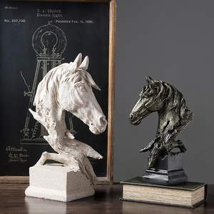 <span class=keywords><strong>Statua</strong></span> a forma di <span class=keywords><strong>testa</strong></span> di cavallo con ornamento artistico in resina per la decorazione del Desktop dell'home Office - Product Image 4
