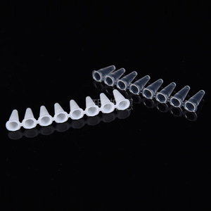 Yueside 8-<b>Tube</b> 0.1ml PCR Tubing Clear And White For Laboratory Use 125 <b>Tubes</b> Per Box - Product Image 2