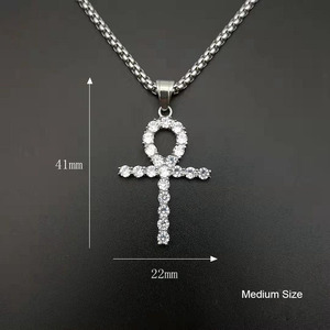 NS1141 Trendy Stainless Steel Cross Charm Pendant <strong>Necklace</strong> ,fashion 18k <strong>Gold</strong> Hiphop <strong>Ankh</strong> Men <strong>Necklace</strong> - Product Image 3