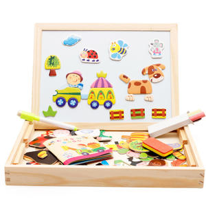Jouet de puzzle magnétique en bois Maru, tableau de dessin d'animaux double face pour les tout-petits de 2 à 4 ans, unisexe - Product Image 5