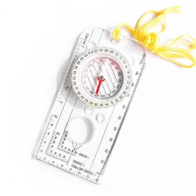 JSJM New Type Compass Transparent Base Compass Good Quality Geilogic Compass for Hiking and Camping