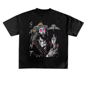 Personalizado O-cuello pesado 100% algodón camisetas de manga corta de peso pesado de gran tamaño gráfico camisetas para hombre - Product Image 1