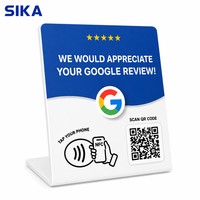 Carte de membre d'hôtel NFC avec code QR SIKA, design personnalisé, imperméable, en acrylique, carte de commentaires Google