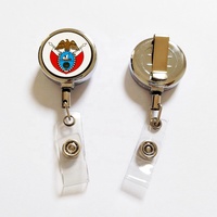 Top Sale Hot <strong>Selling</strong> <strong>Best</strong> Seller Government of Dubai UAE New logo Metal Metallic Retractable Reel Badge <strong>Name</strong> Id <strong>Card</strong> Holder