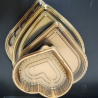Aangepaste Huisdier Gouden Hart Vorm Chocolade Verpakking Met Deksel Plastic Fruit Bramen Container Met Afdichting