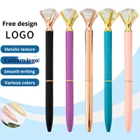 Multicolor kristallen balpen 0,5 mm schrijfbreedte diamantkraal voor studenten, bedrijven, kantoor, groothandel, aangepaste logo bedrukking
