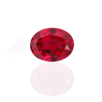 Rubis de taille ovale, pierre précieuse en vrac, par gramme, cultivé en laboratoire, traité thermiquement, taille et diamètre du trou personnalisables pour la fabrication de bijoux