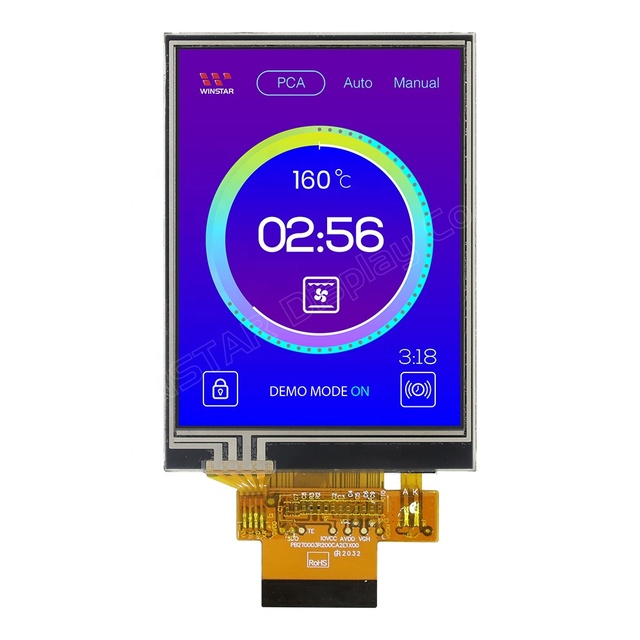 240x320 Winstar 3.2 inch 240320 High Brightness TFT Display module supporting MCU/SPI with resistive touch panel 240x320